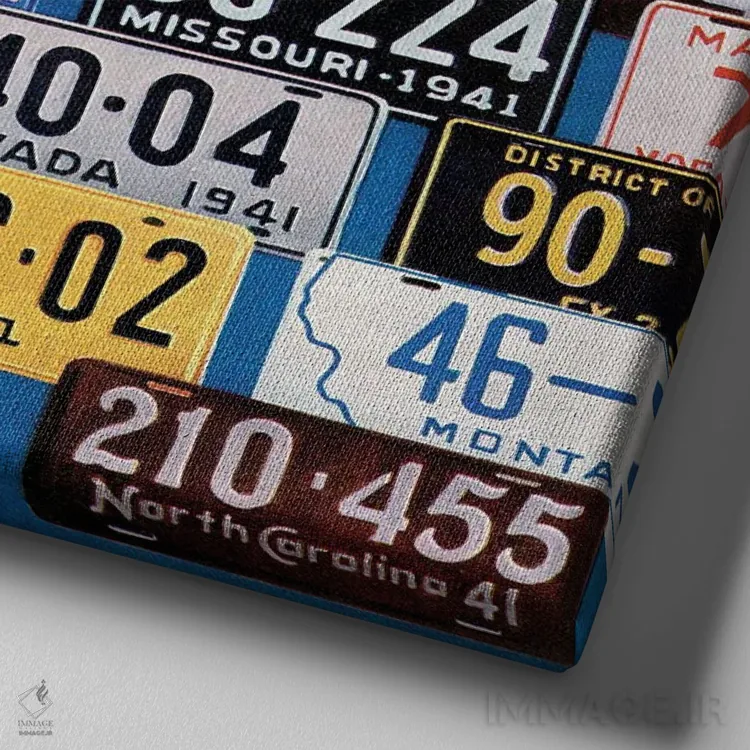 تابلو پلاک خودرو اثر اچ. ویلسون اسمیت - نمای نزدیک بافت بوم