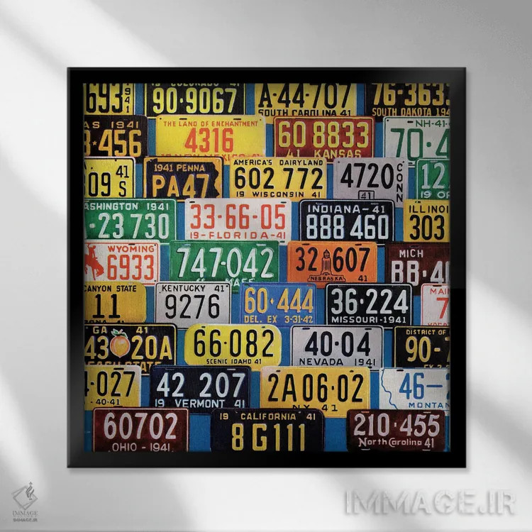 تابلو پلاک خودرو اثر اچ. ویلسون اسمیت - نمای قابدار مشکی