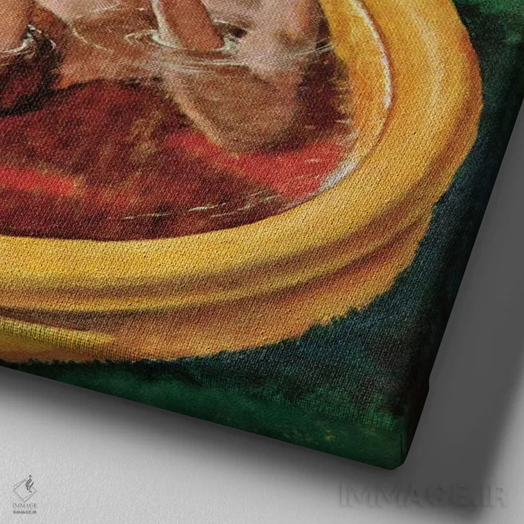 تابلو استخر کمعمق اثر آموس سوول (تصویرگر آمریکایی) - نمای نزدیک بافت بوم