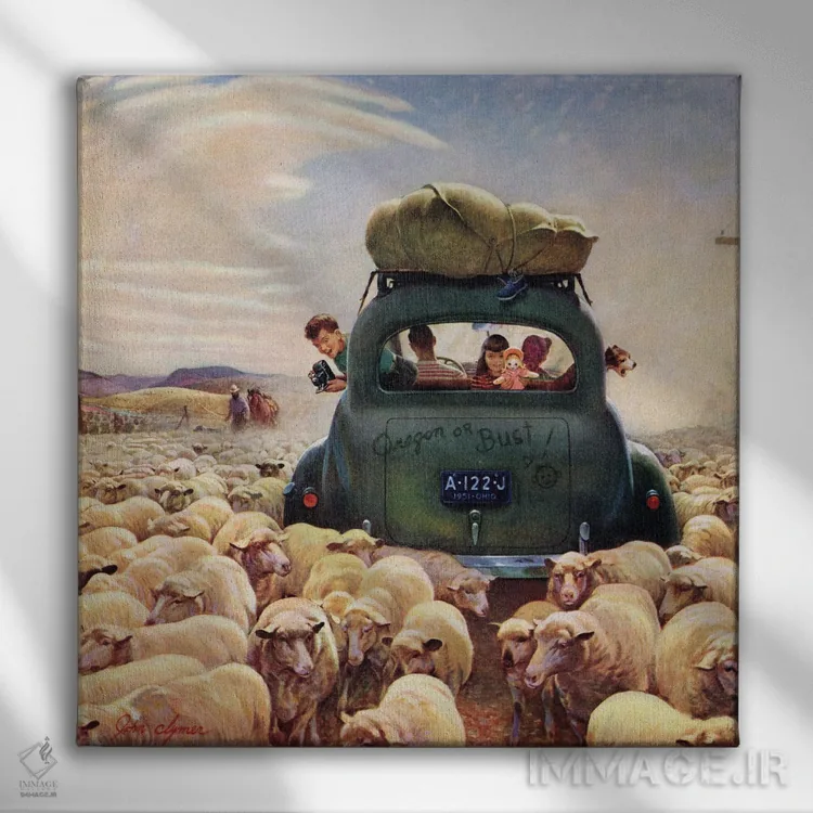 تابلو اورگن یا نابودی (اصطلاح مهاجرت آمریکایی) اثر جان کلایمر - نمای روبهرو روی دیوار