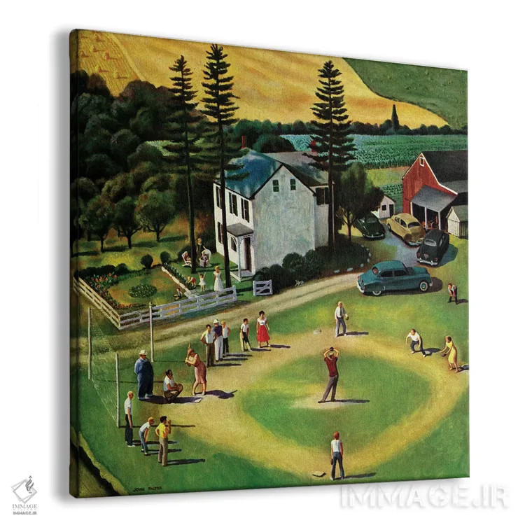 تابلو بیسبال خانوادگی اثر جان فالتر - نمای پرسپکتیو محصول