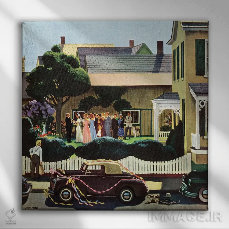 تابلو عروسی در حیاط پشتی اثر جان فالتر - نمای روبهرو روی دیوار
