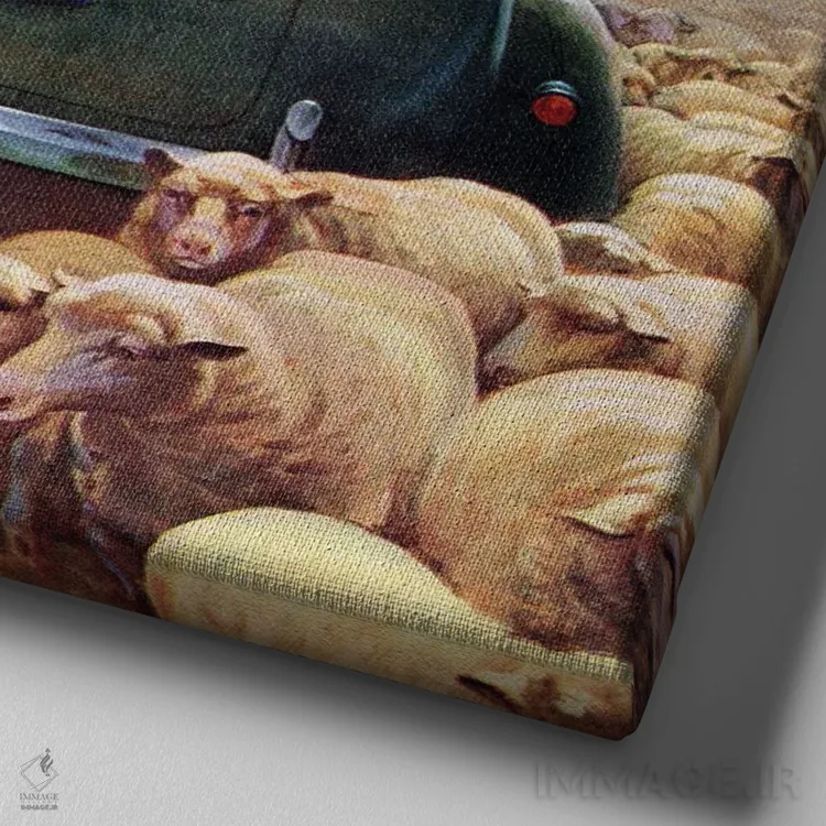 تابلو اورگن یا نابودی (اصطلاح مهاجرت آمریکایی) اثر جان کلایمر - نمای نزدیک بافت بوم