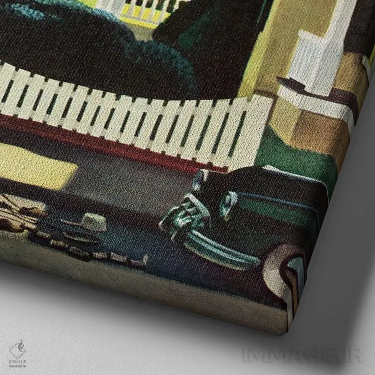 تابلو عروسی در حیاط پشتی اثر جان فالتر - نمای نزدیک بافت بوم