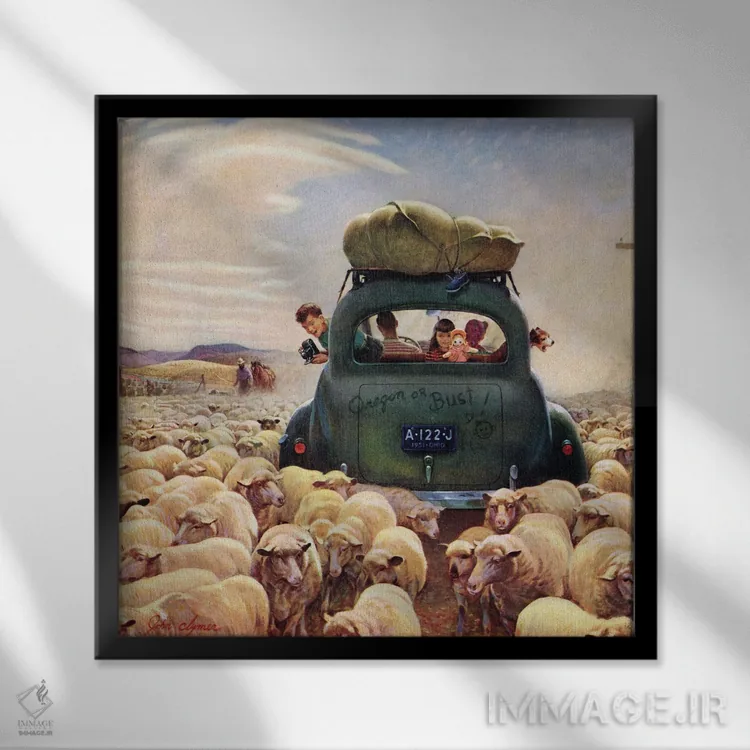 تابلو اورگن یا نابودی (اصطلاح مهاجرت آمریکایی) اثر جان کلایمر - نمای قابدار مشکی