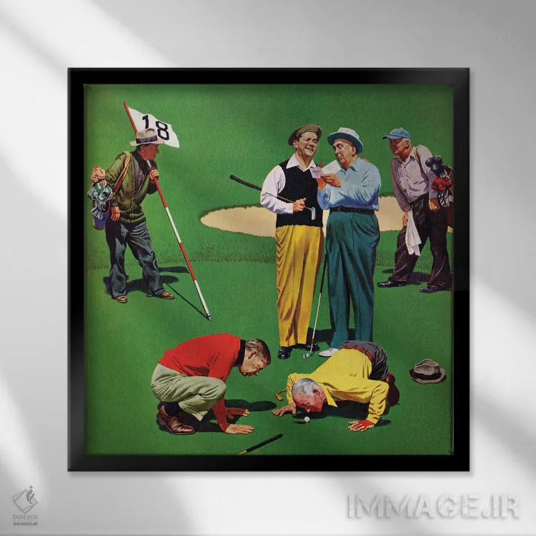 تابلو حفرهٔ هجدهم (گلف) اثر جان فالتر - نمای قابدار مشکی