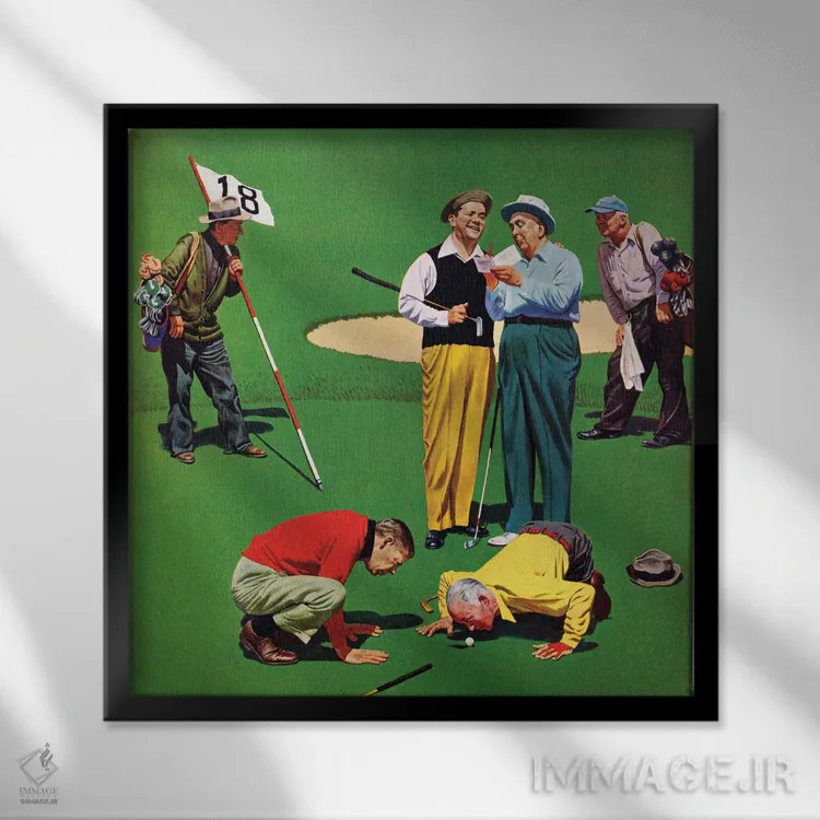 تابلو حفرهٔ هجدهم (گلف) اثر جان فالتر - نمای قابدار مشکی