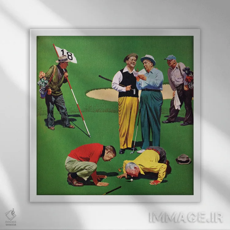تابلو حفرهٔ هجدهم (گلف) اثر جان فالتر - نمای قابدار سفید