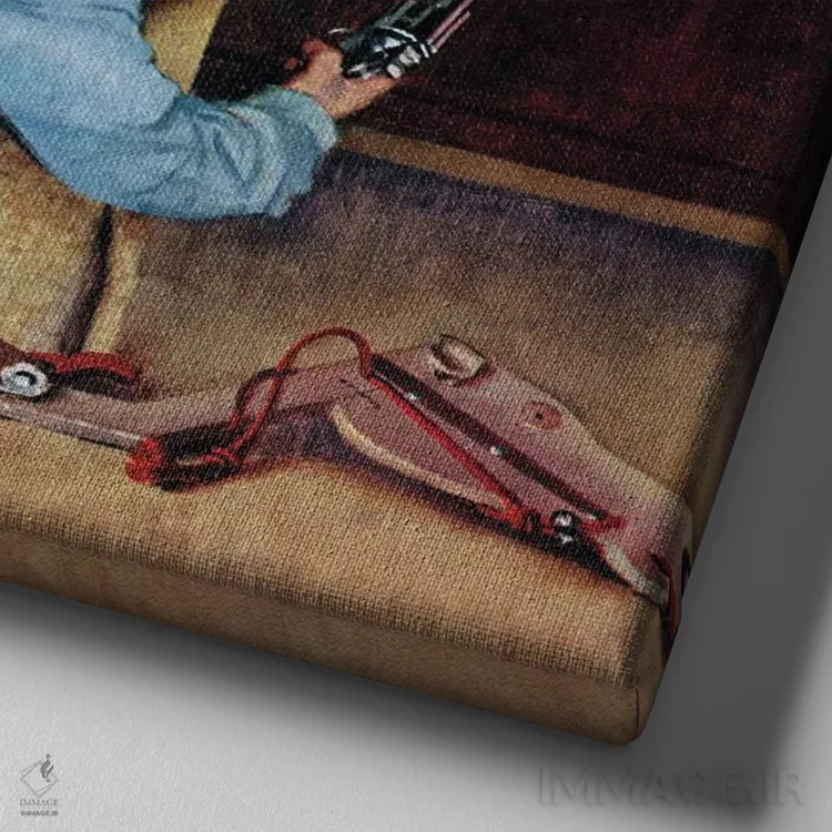 تابلو آدمهای خوب کلاه سفید میپوشند اثر جان فالتر - نمای نزدیک بافت بوم