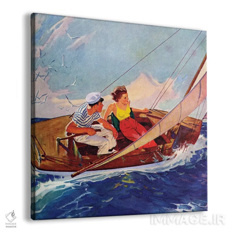 تابلو قایقرانی زوجها اثر آر. جی کاوالیره - نمای پرسپکتیو محصول