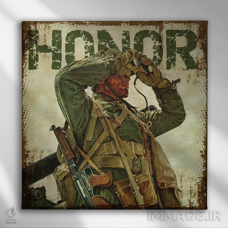 تابلو گشت تانک اثر مید شفر - نمای روبهرو روی دیوار