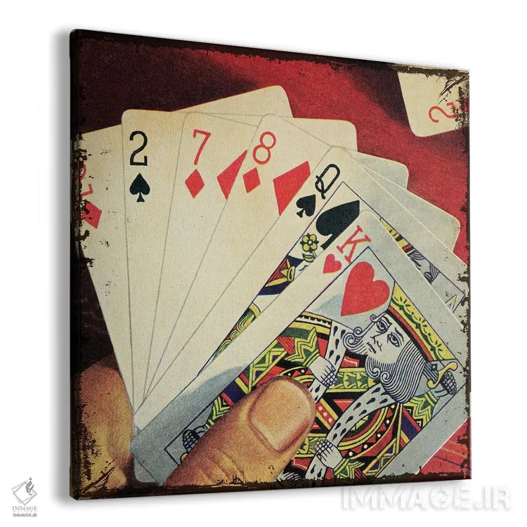 تابلو دست خوششانس (پوکر یا شانسی) اثر سَتردی ایونینگ پُست (مجله و برند هنری آمریکایی) - نمای پرسپکتیو محصول