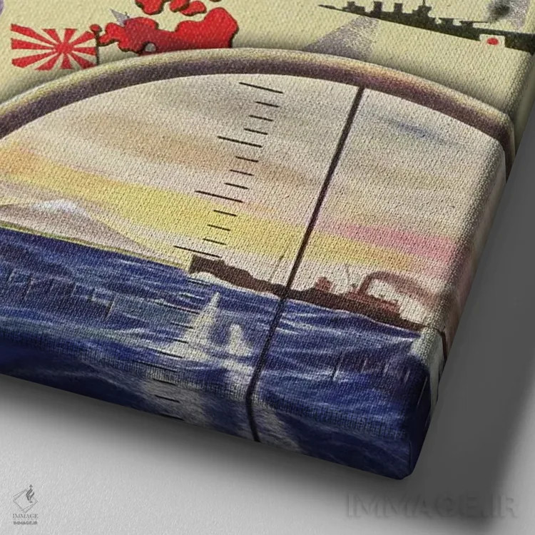 تابلو کلاژ نیروی هوایی اثر سَتردی ایونینگ پُست (مجله و برند هنری آمریکایی) - نمای نزدیک بافت بوم