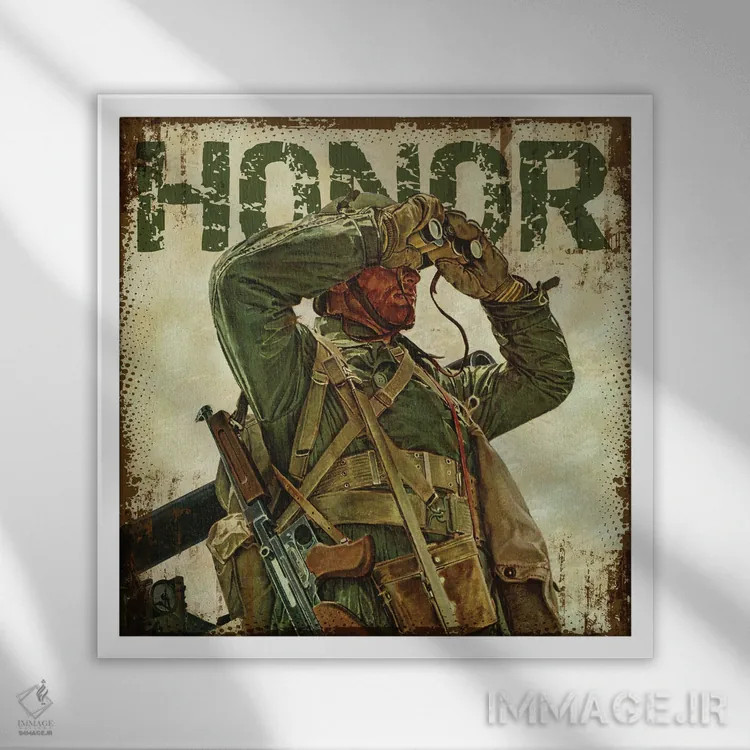 تابلو گشت تانک اثر مید شفر - نمای قابدار سفید