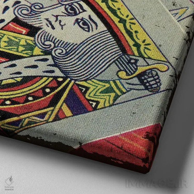 تابلو دست خوششانس (پوکر یا شانسی) اثر سَتردی ایونینگ پُست (مجله و برند هنری آمریکایی) - نمای نزدیک بافت بوم