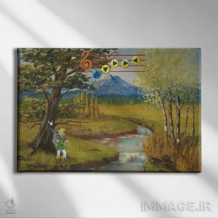 تابلو سرناد آب (موسیقی یا افسانه) اثر کورتنی هیرشه - نمای روبهرو روی دیوار