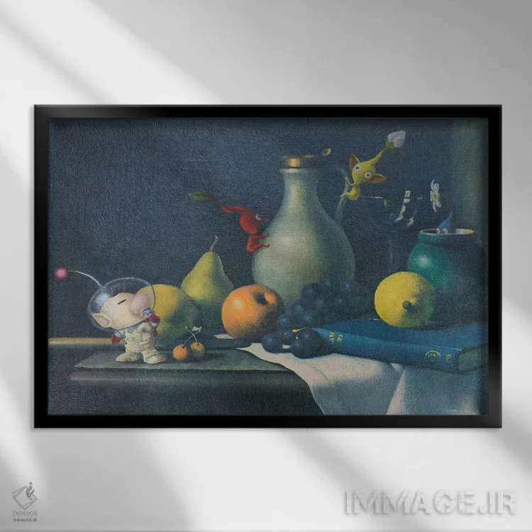 تابلو کشتی اساس دلفین (کشتی خیالی) اثر کورتنی هیرشه - نمای قابدار مشکی