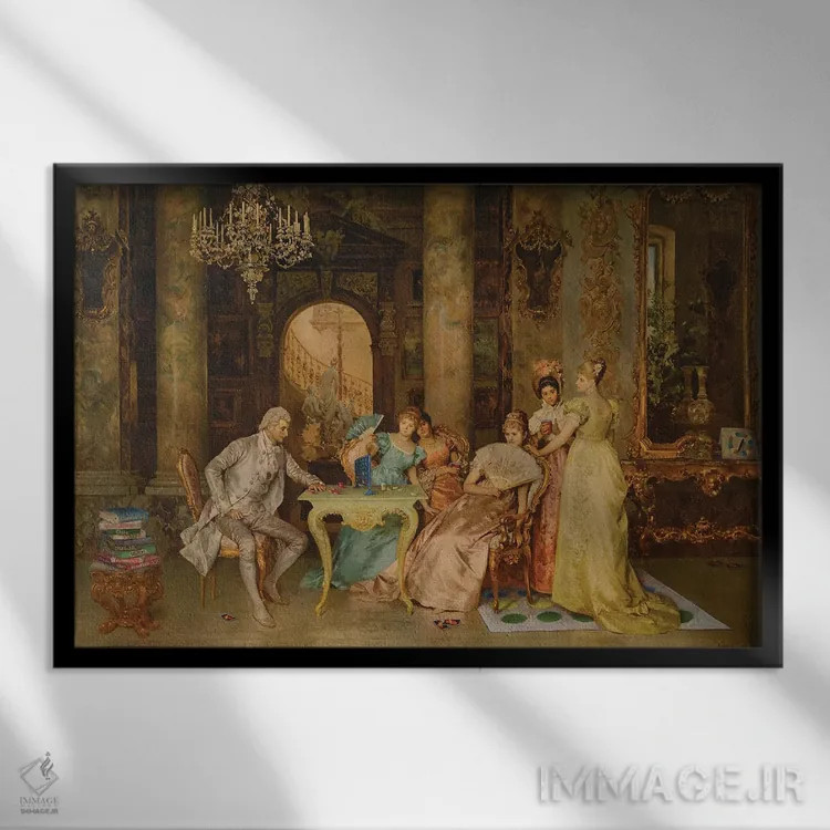 تابلو شب بازی اثر کورتنی هیرشه - نمای قابدار مشکی