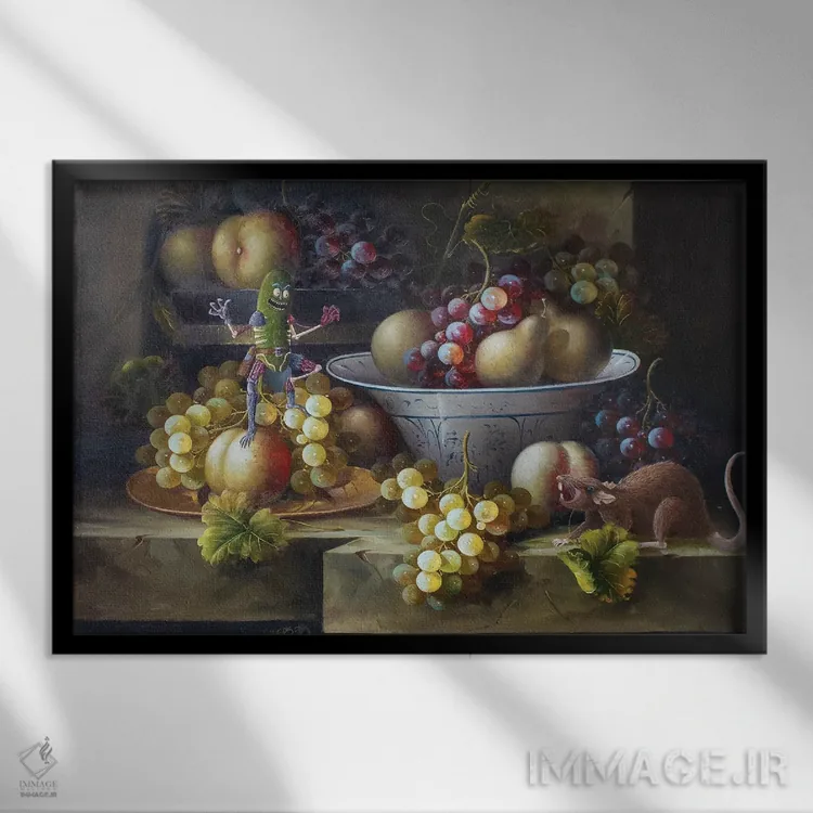 تابلو من پیکل ریک هستم (ریک و مورتی) اثر کورتنی هیرشه - نمای قابدار مشکی