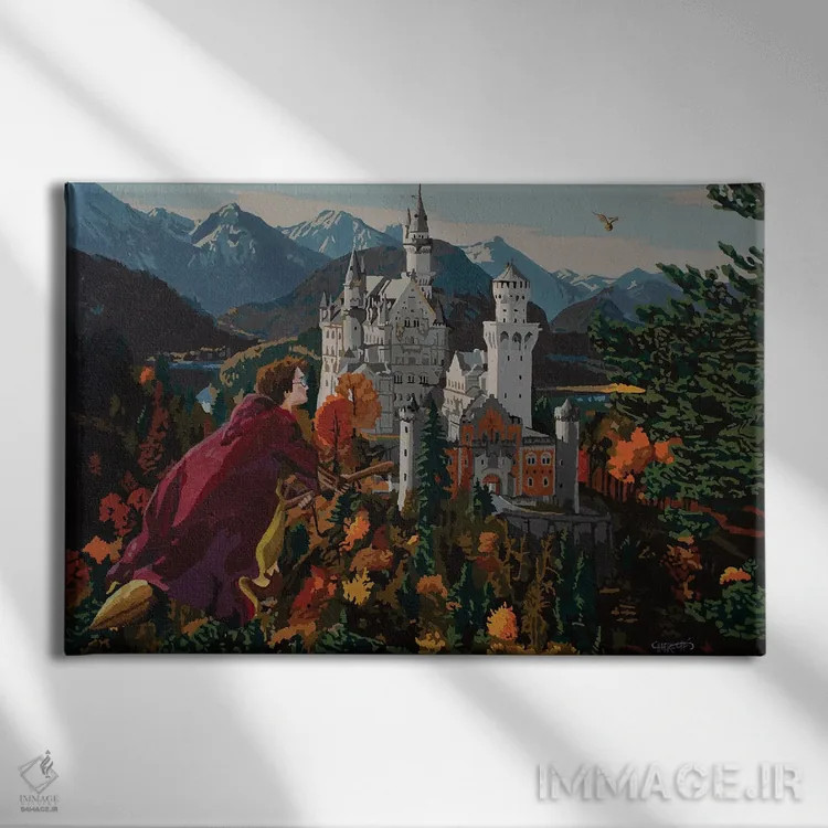 تابلو نیمبوس ۲۰۰۰ (جاروی هری پاتر) اثر کورتنی هیرشه - نمای روبهرو روی دیوار