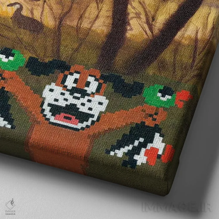 تابلو فصل شکار اثر کورتنی هیرشه - نمای نزدیک بافت بوم