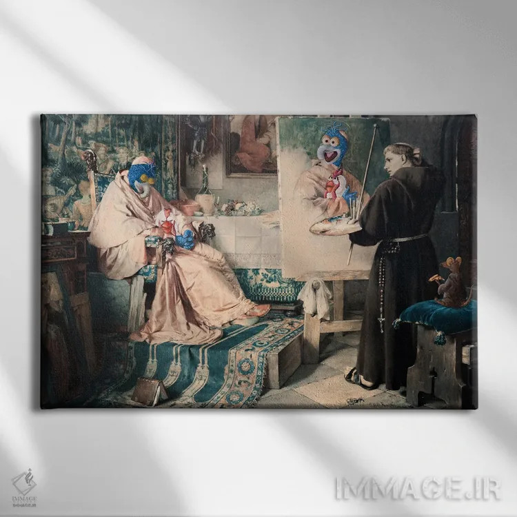تابلو گونزو کبیر (شخصیت ماپت شو) اثر کورتنی هیرشه - نمای روبهرو روی دیوار