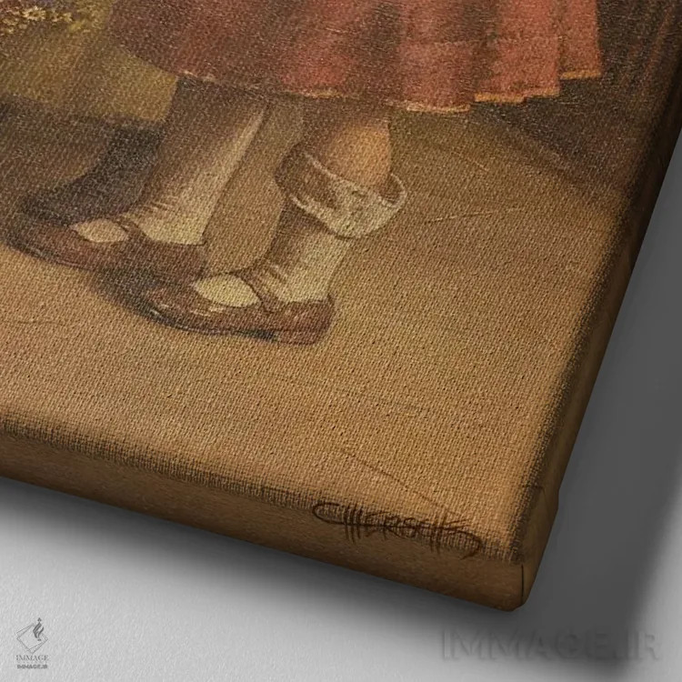 تابلو میانوعدههای نیمهشب اثر کورتنی هیرشه - نمای نزدیک بافت بوم