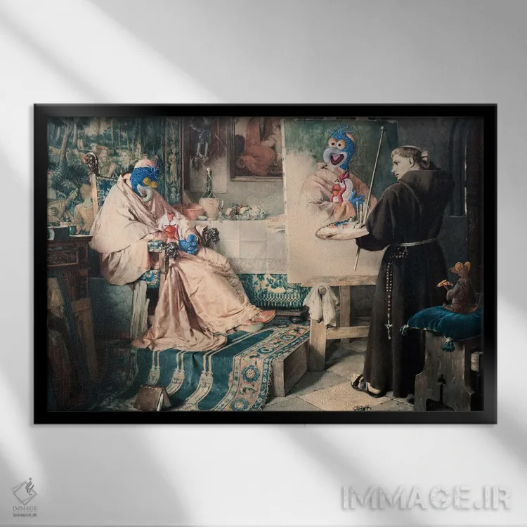 تابلو گونزو کبیر (شخصیت ماپت شو) اثر کورتنی هیرشه - نمای قابدار مشکی