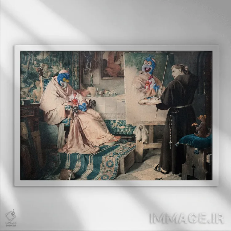 تابلو گونزو کبیر (شخصیت ماپت شو) اثر کورتنی هیرشه - نمای قابدار سفید