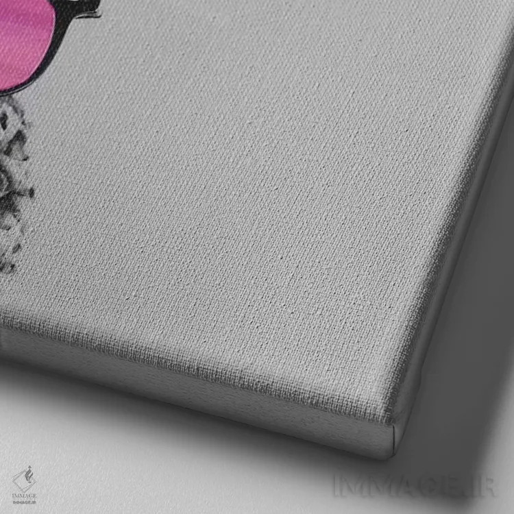 تابلو خانم آناناس اثر چلسیا ویکتوریا - نمای نزدیک بافت بوم