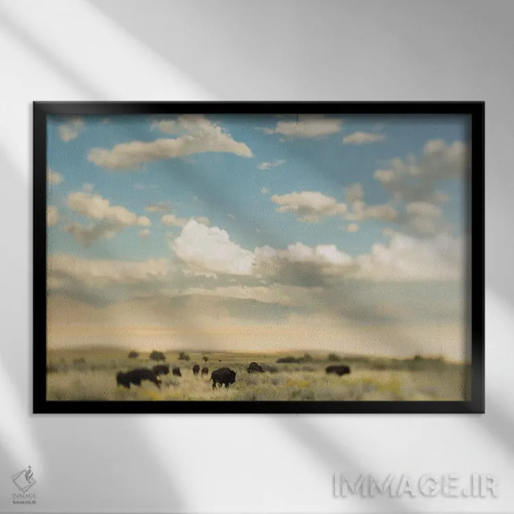 تابلو گله اثر چلسیا ویکتوریا - نمای قابدار مشکی