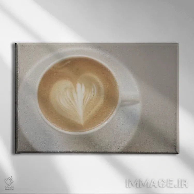 تابلو یک عشق لاته (نوشیدنی قهوه) اثر چلسیا ویکتوریا - نمای روبهرو روی دیوار