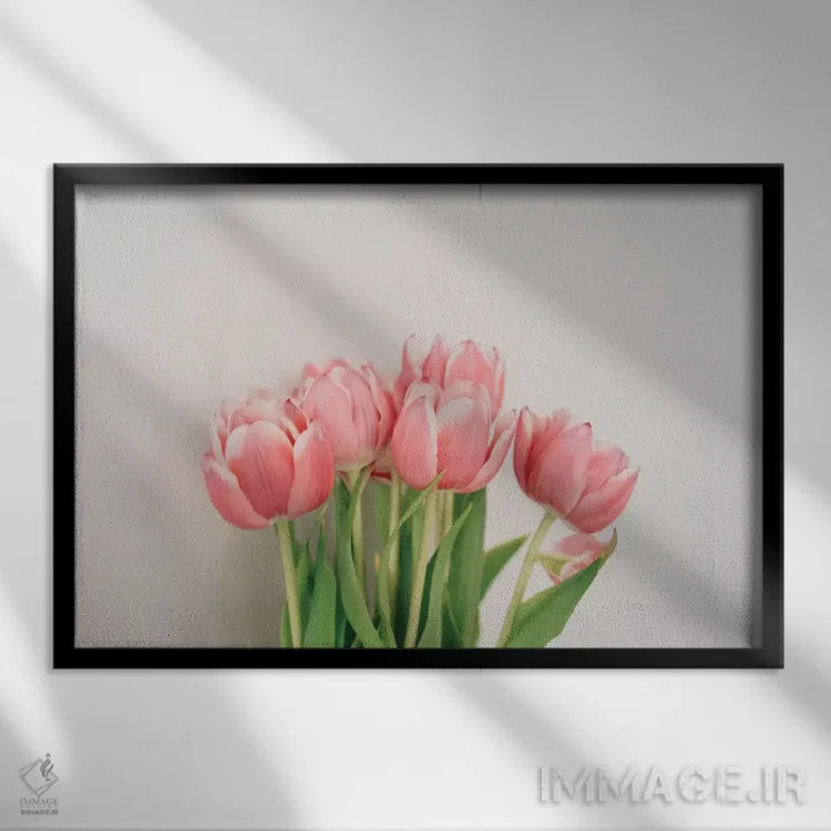 تابلو لالههای بهاری اثر چلسیا ویکتوریا - نمای قابدار مشکی