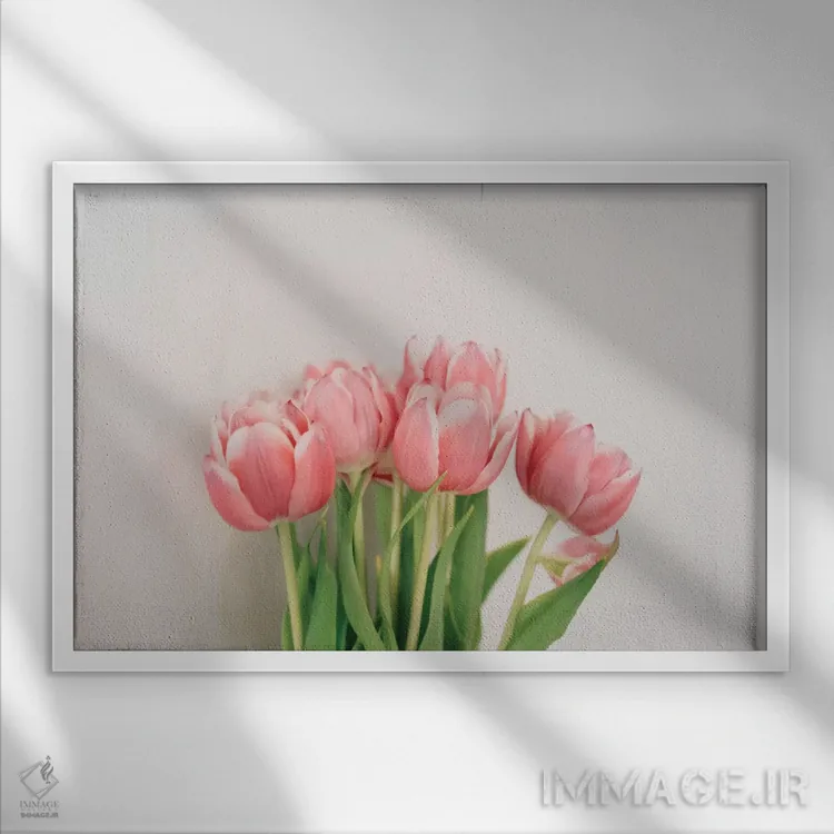 تابلو لالههای بهاری اثر چلسیا ویکتوریا - نمای قابدار سفید