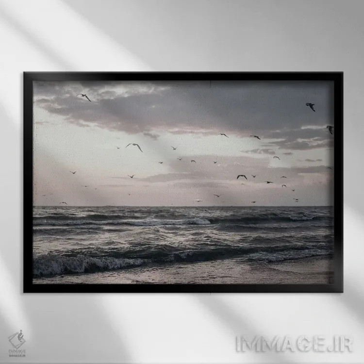 تابلو دریاچه ایری اثر چلسیا ویکتوریا - نمای قابدار مشکی