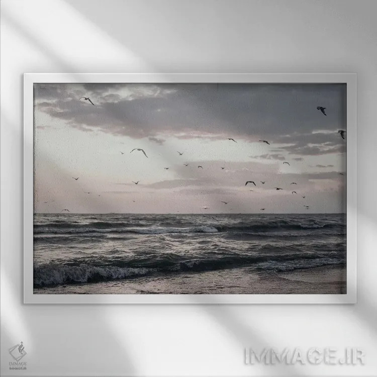 تابلو دریاچه ایری اثر چلسیا ویکتوریا - نمای قابدار سفید