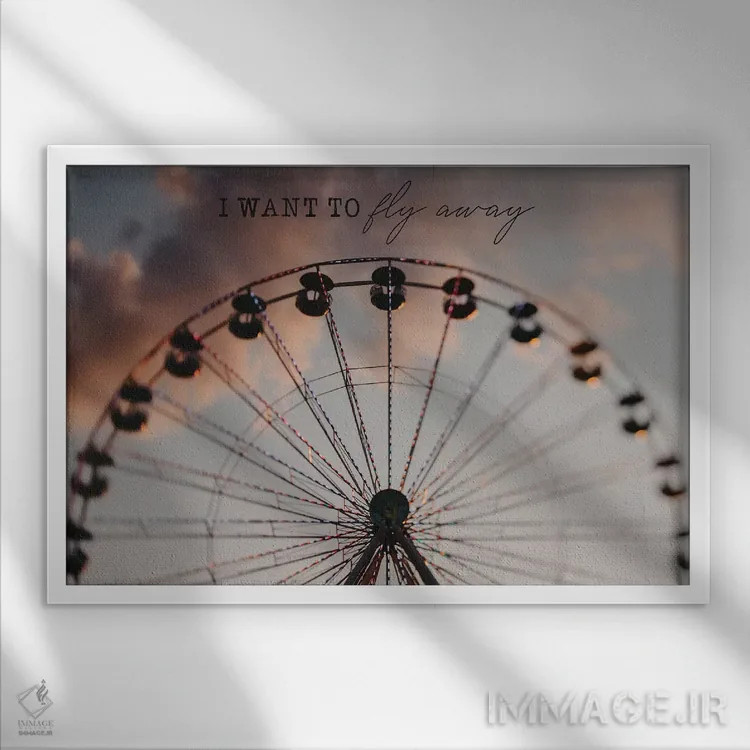 تابلو میخواهم پرواز کنم اثر چلسیا ویکتوریا - نمای قابدار سفید