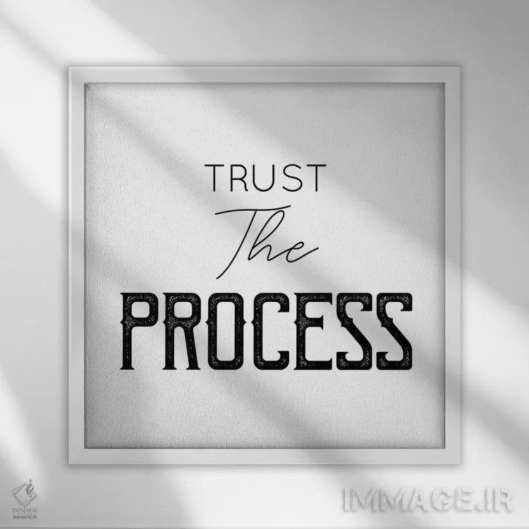 تابلو به روند اعتماد کن اثر چلسیا ویکتوریا - نمای قابدار سفید