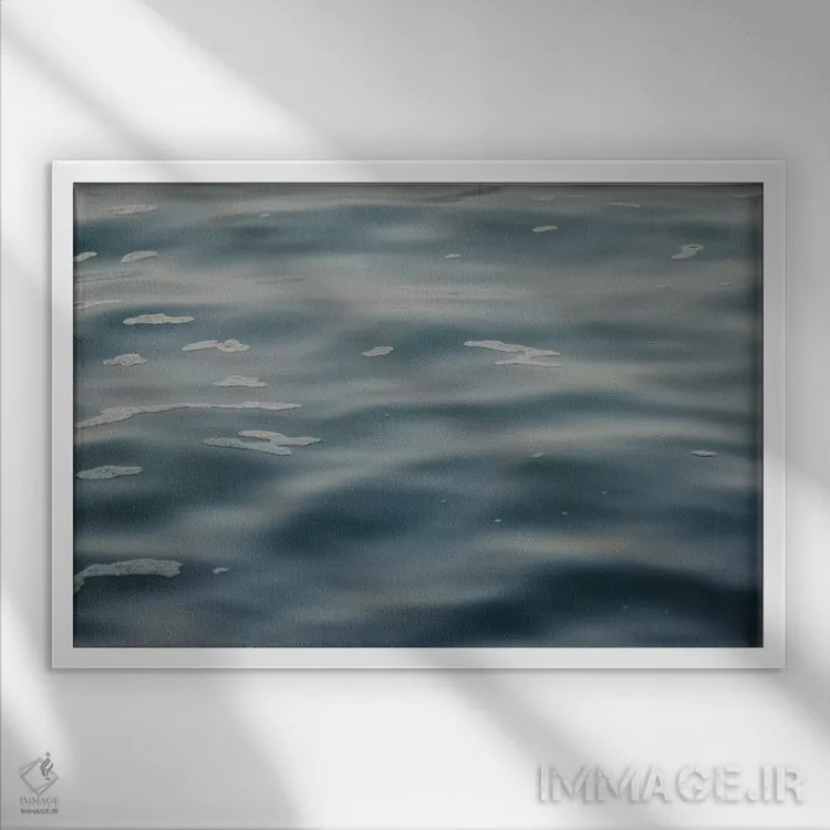 تابلو آب موجدار اثر چلسیا ویکتوریا - نمای قابدار سفید