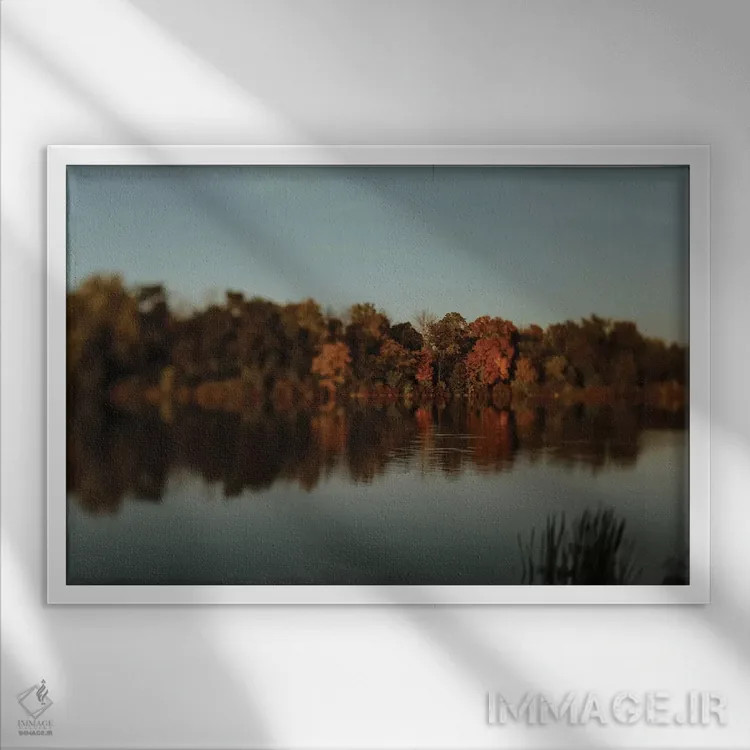 تابلو انعکاسهای پاییزی اثر چلسیا ویکتوریا - نمای قابدار سفید