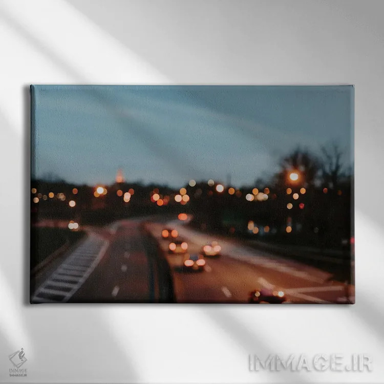 تابلو شهر و شب اثر چلسیا ویکتوریا - نمای روبهرو روی دیوار