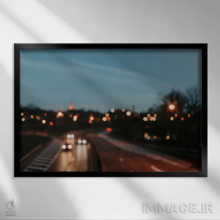 تابلو عشق ترافیکی اثر چلسیا ویکتوریا - نمای قابدار مشکی
