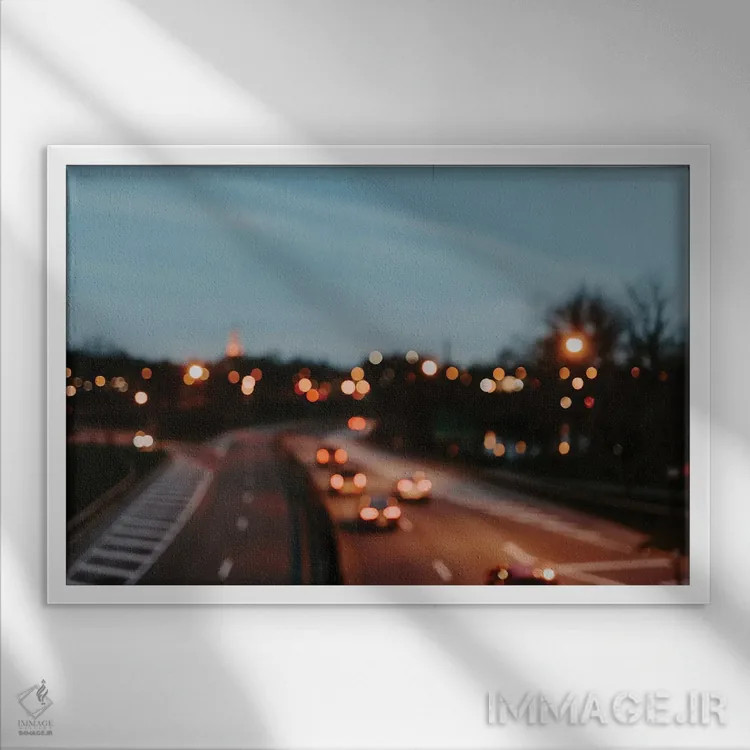 تابلو شهر و شب اثر چلسیا ویکتوریا - نمای قابدار سفید