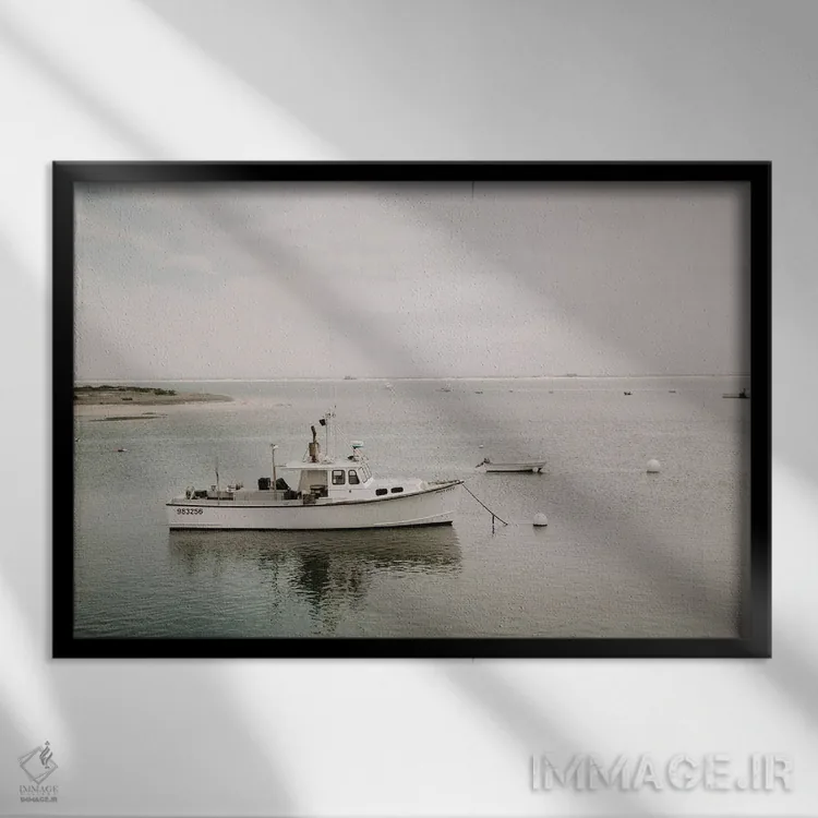 تابلو قایق ماهیگیری اثر چلسیا ویکتوریا - نمای قابدار مشکی