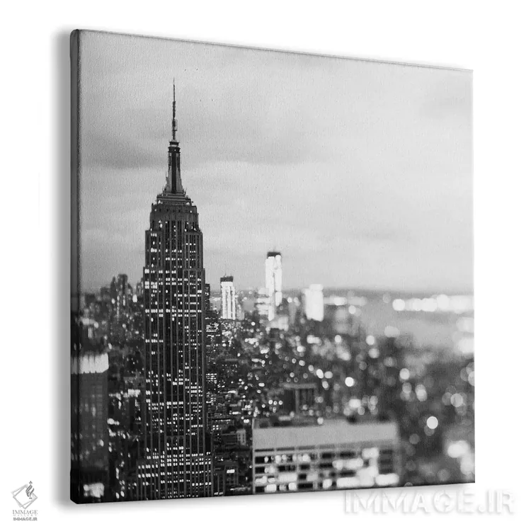 تابلو نیویورک سیاهوسفید (سبک نوآر) اثر چلسیا ویکتوریا - نمای پرسپکتیو محصول