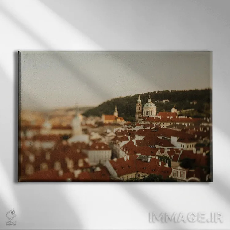 تابلو بامهای آجری قرمز پراگ اثر چلسیا ویکتوریا - نمای روبهرو روی دیوار