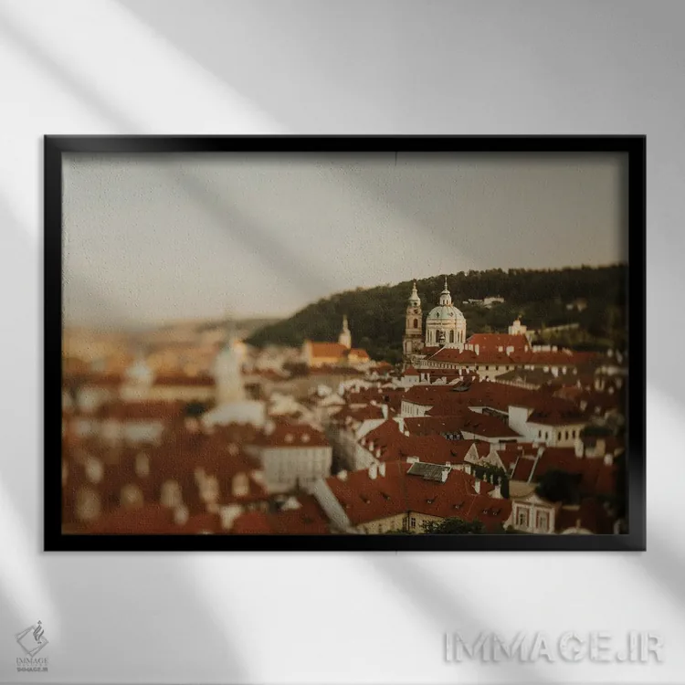 تابلو بامهای آجری قرمز پراگ اثر چلسیا ویکتوریا - نمای قابدار مشکی