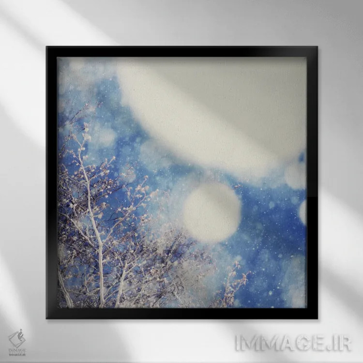 تابلو برف و درختان ۲ اثر چلسیا ویکتوریا - نمای قابدار مشکی