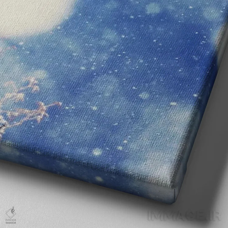 تابلو برف و درختان ۲ اثر چلسیا ویکتوریا - نمای نزدیک بافت بوم