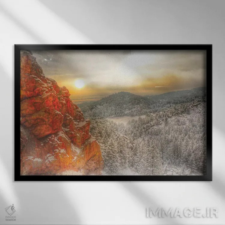 تابلو سنگ آتشی اثر کیتلین ورا - نمای قابدار مشکی